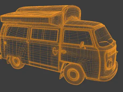 Street coffee car Volkswagen 3D model