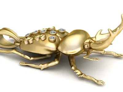 SCARAB BEETLE INSECT PENDANT 3D PRINTABLE MODLE  3D print model