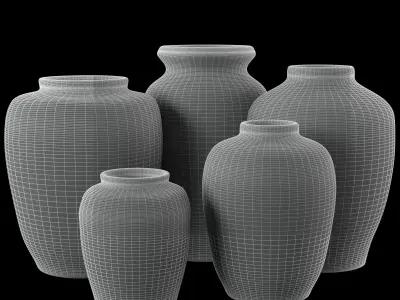 China porcelain decorative vase set Free 3D model