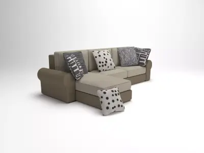 mebel sectional sofa with pillows 3D model
