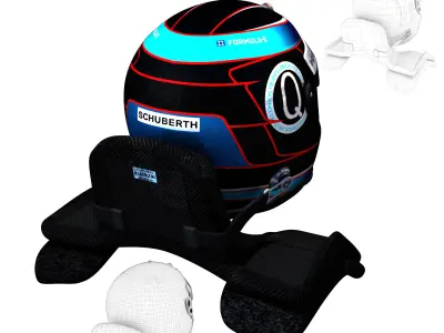 Heidfeld helmet 2017 2018 Low-poly 3D model