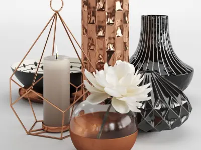 Decorative Set 1 by Kelly Hoppen Low-poly 3D model