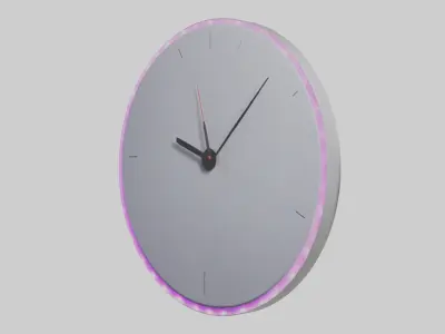 LED Wall Clock model Low-poly 3D model