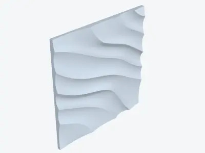 Diagonal Wave 3D Wall Panel 3D model