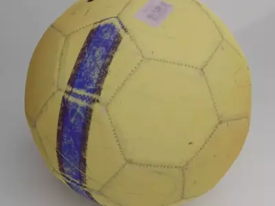 Old photo scanned soccer ball 3D model