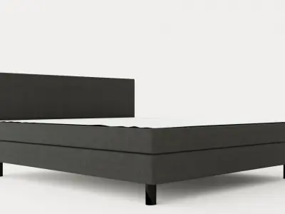 Charm Complete Bed Package 180x200 Dark Gray Low-poly 3D model