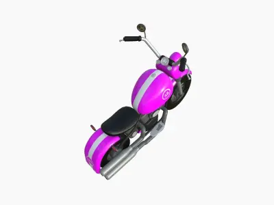 Motorcycle Cartoon A05 Pink Racing - Custom Vehicle Design Low-poly 3D model