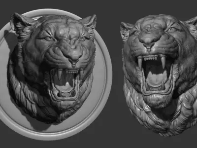 Lioness grin roar 3D print model