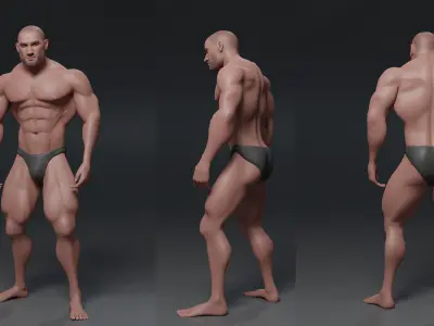 Human Body - Muscular Male - Unreal Engine Low-poly 3D model