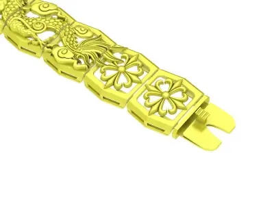 Luxury Ornamental Gemstone Bracelet Jewelry 4123 3D print model