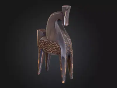 Wood Abstract Horse Low-poly 3D model