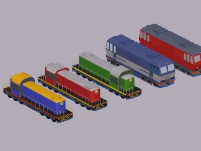 Package Cartoon train 3d model 3D model