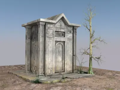 Cemetery 3d model Low-poly 3D model