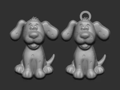 dog keychain decor  3D print model