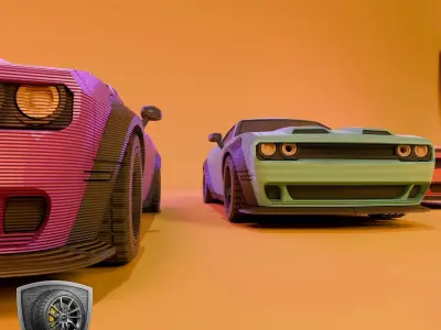 Bold Dodge Challenger - Printable STL - Personal Use 3D print model