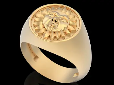 Sun Man Ring gold printable jewelry 3D print model