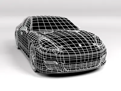PORSCHE PANAMERA 2011 LOWPOLY Low-poly 3D model