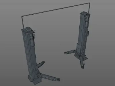 Hydraulic Car Lift Low-poly 3D model