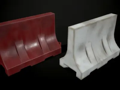Old Plastic barrier  Free low-poly 3D model
