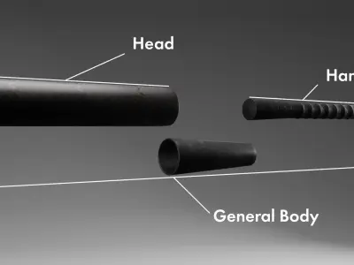 Baseball Bat Low-poly 3D model 4