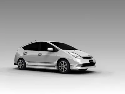 Toyota prius car model full option and  material for all scene  3D model