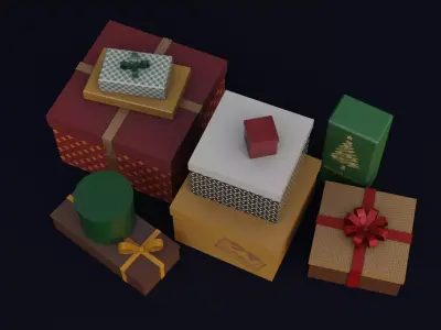 Christmas presents Low-poly 3D model