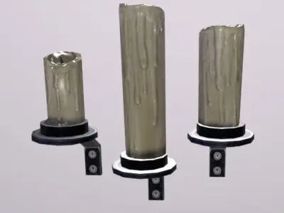 Church OBJ Candles Low-poly 3D model