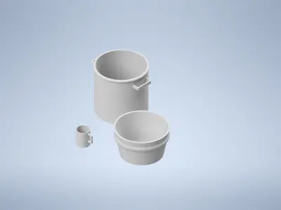 basic bowl and cup set 1 35 Free 3D print model