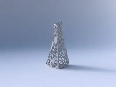 Vase grounded tilted triangle with dense organic lattice 2 3D print model