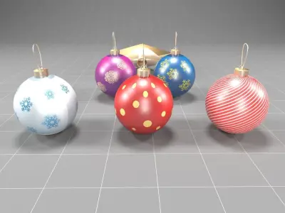 Christmas balls Free low-poly 3D model