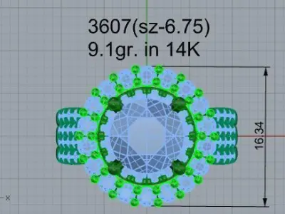Round Halo Ring 3607 3D print model