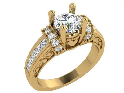 Round Diamond Ring 3624 3D print model
