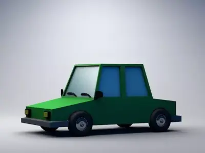 Low poly cartoon Car 3D model