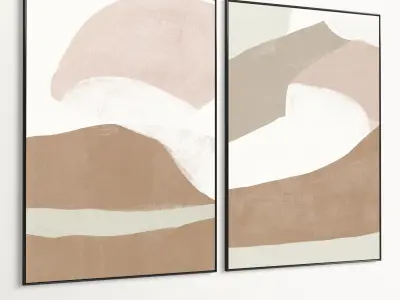 Plaster Two Photo Frame 529 Low-poly 3D model