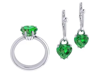 Ring boutique Heart set 3D print model