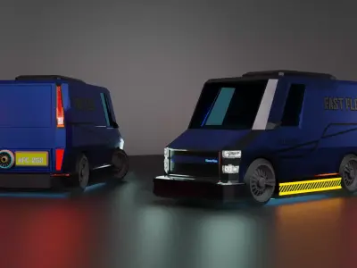 Futuristic Vehicle Low-poly 3D model