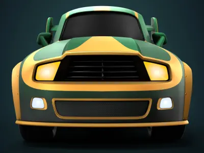 Cartoon Car Low-poly 3D model