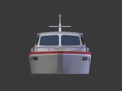 Cartoon Yacht - Boat Low-poly 3D model
