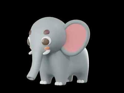Cartoon cute Elephant 3D model
