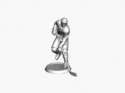 Realistic Ice Hockey Player 3D Model Athletic Sculpture 3D model