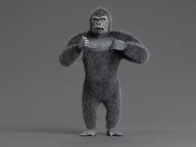 -Western Lowland Gorilla Rigged- 3D model