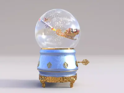 Wishes Globe For Christmas Low-poly 3D model