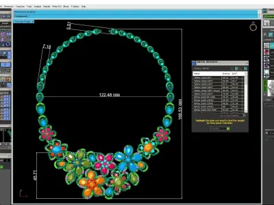 Luxury Floral Diamond Necklace Jewelry  3240  3D print model