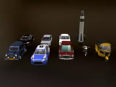 Fire Wheels Set 3D model