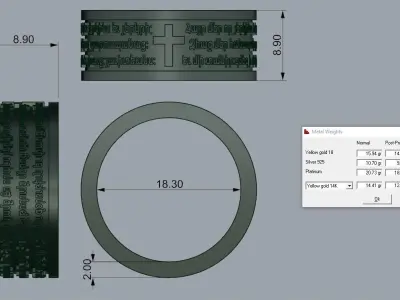 Armenian Prayer Ring 3D print model