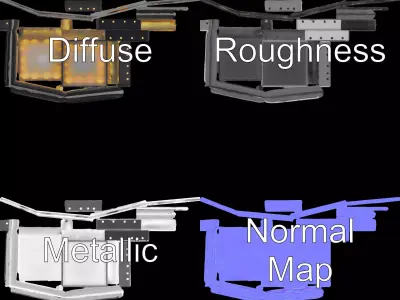 Illuminated Display Frame Model Pack with LED Lights Low-poly 3D model