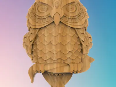 Owl 3 3D MODEL STL FILE FOR CNC ROUTER LASER 3D print model