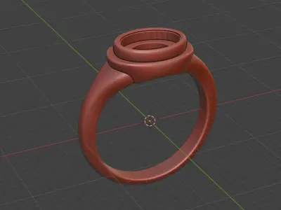 Eternal Elegance Gold Oval Ring -  3D print ready Free 3D print model