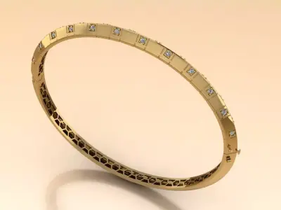 The Noir Bangle Bracelet jewelry 3D model - for Her 3D print model