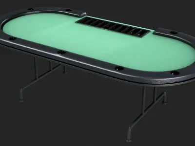 Poker Table Low-poly 3D model